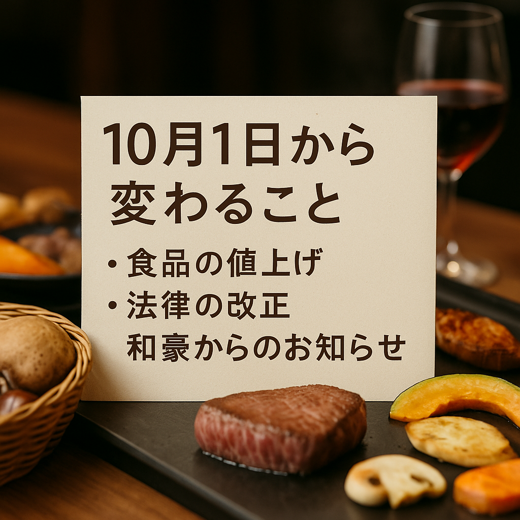 10月1日から変わること：秋の訪れとともに和豪からのお知らせ